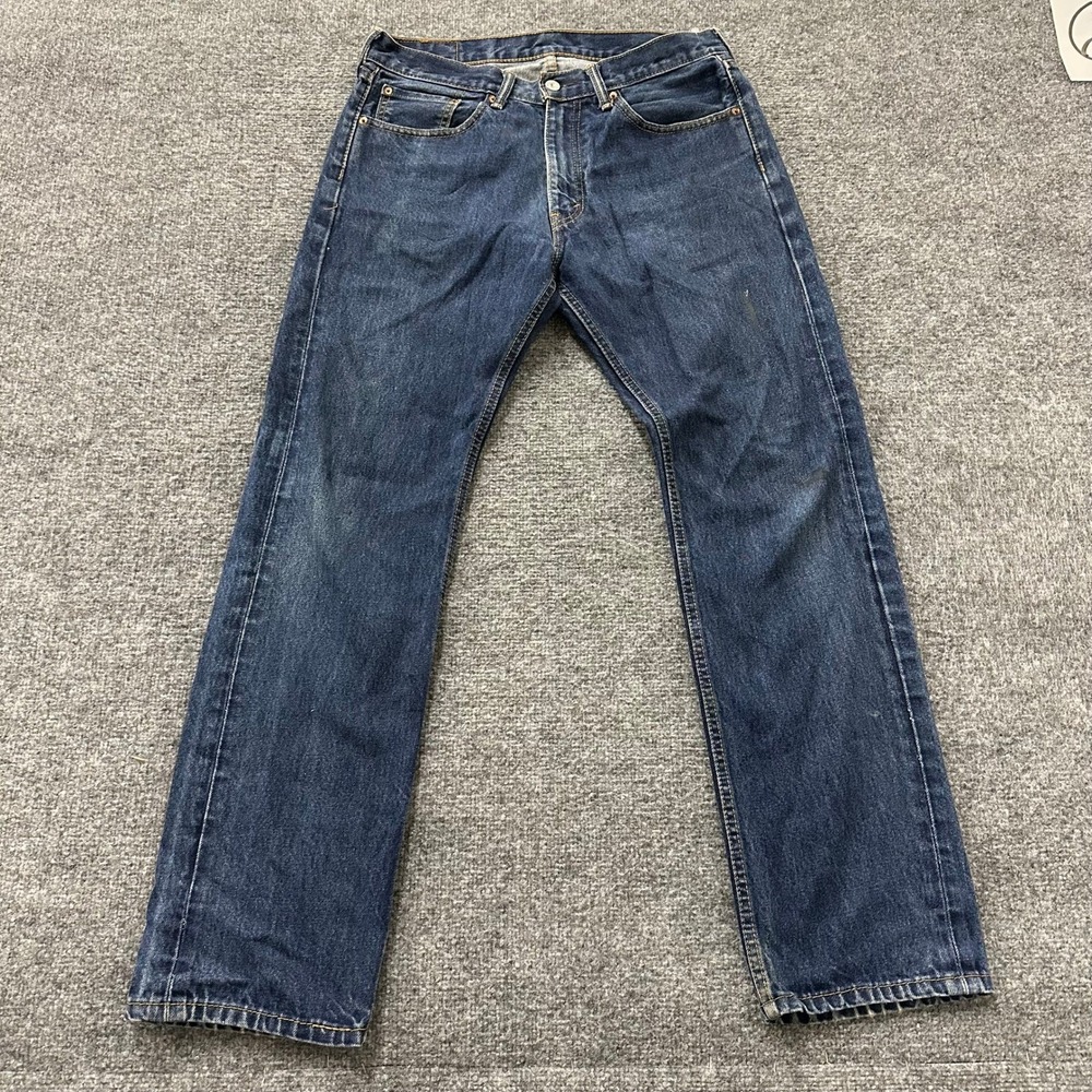 Levi's Jeans Mens Size 32x32 Blue 505 Regular Fit Straight Leg Dark Wash Cotton